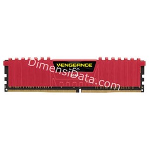 Picture of Memori Desktop CORSAIR CMK8GX4M2B3200C16R (2X4GB) RED