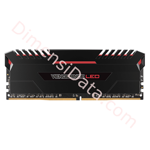 Picture of Memori Desktop CORSAIR Vengeance LED CMU16GX4M2C3200C16R(2X8GB) RED